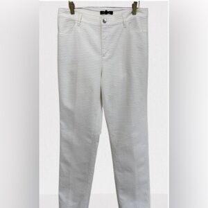 Size 10 Lafayette 148 White Textured Pants